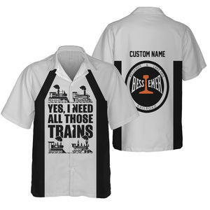Railspirit Custom Name Bessemer And Lake Erie Railroad Hawaiian Shirt Yes I Need All Those Train Printed Shirt