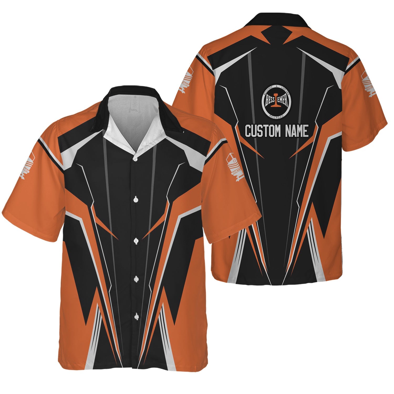 Railspirit Personalized Bessemer And Lake Erie Railroad Hawaiian Shirt Lightning-Edge Design Train Shirt For Railroad Lovers