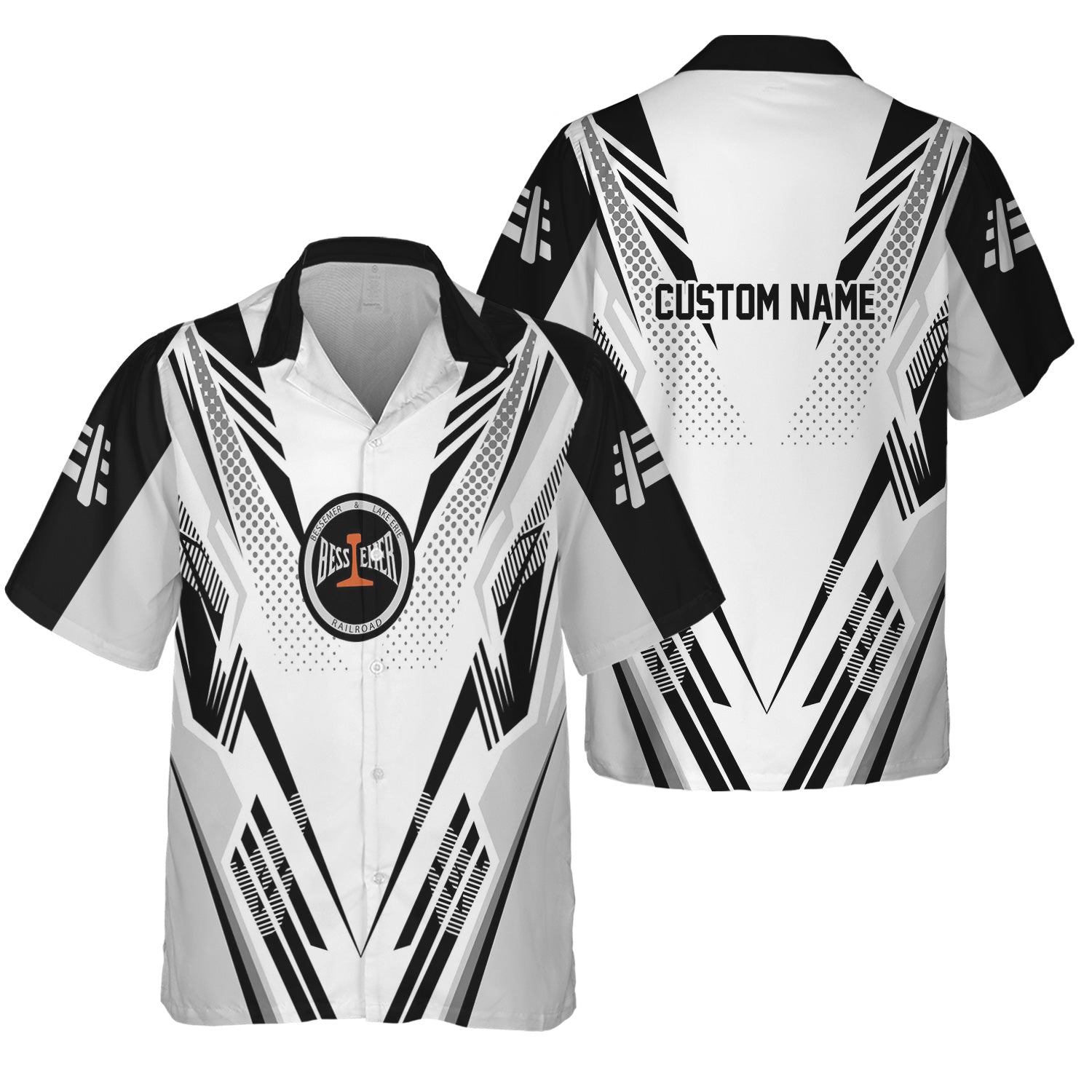 Railspirit Personalized Bessemer And Lake Erie Railroad Hawaiian Shirt Railroad Tribute Design Train Shirt for Train Lovers