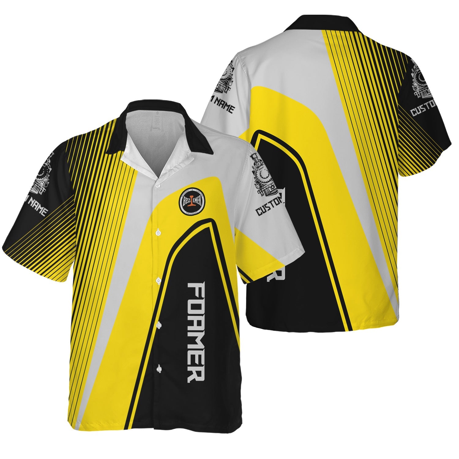 Railspirit Personalized Bessemer And Lake Erie Railroad Hawaiian Shirt Vibrant Striking Style Shirt For Rail Enthusiasts