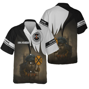 Railspirit Personalized Bessemer And Lake Erie Railroad Hawaiian Shirt Angry Train Hawaiian Shirt Gift Idea For Train Lover