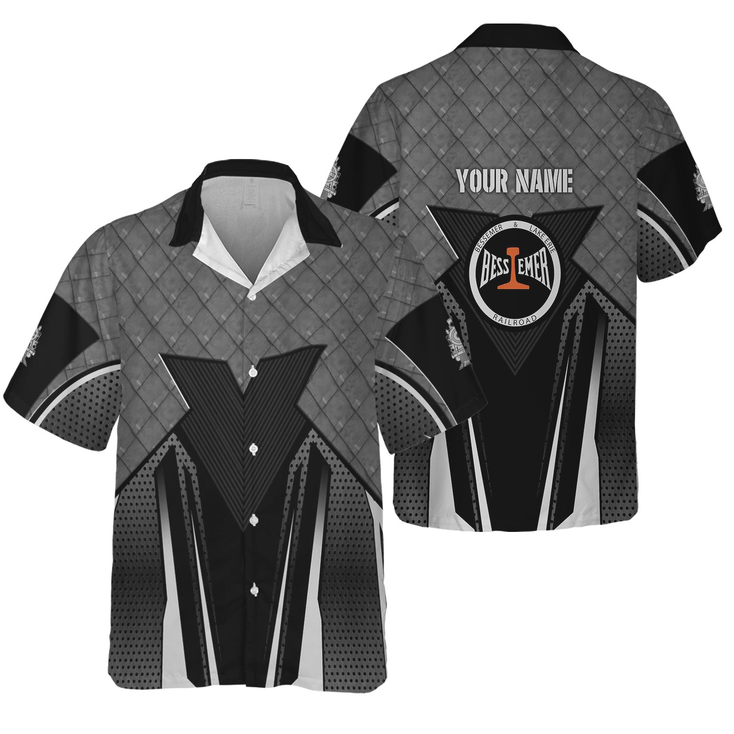 Railspirit Personalized Bessemer And Lake Erie Railroad Hawaiian Shirt Rugged Steel Vibes Train Shirt All Over Print