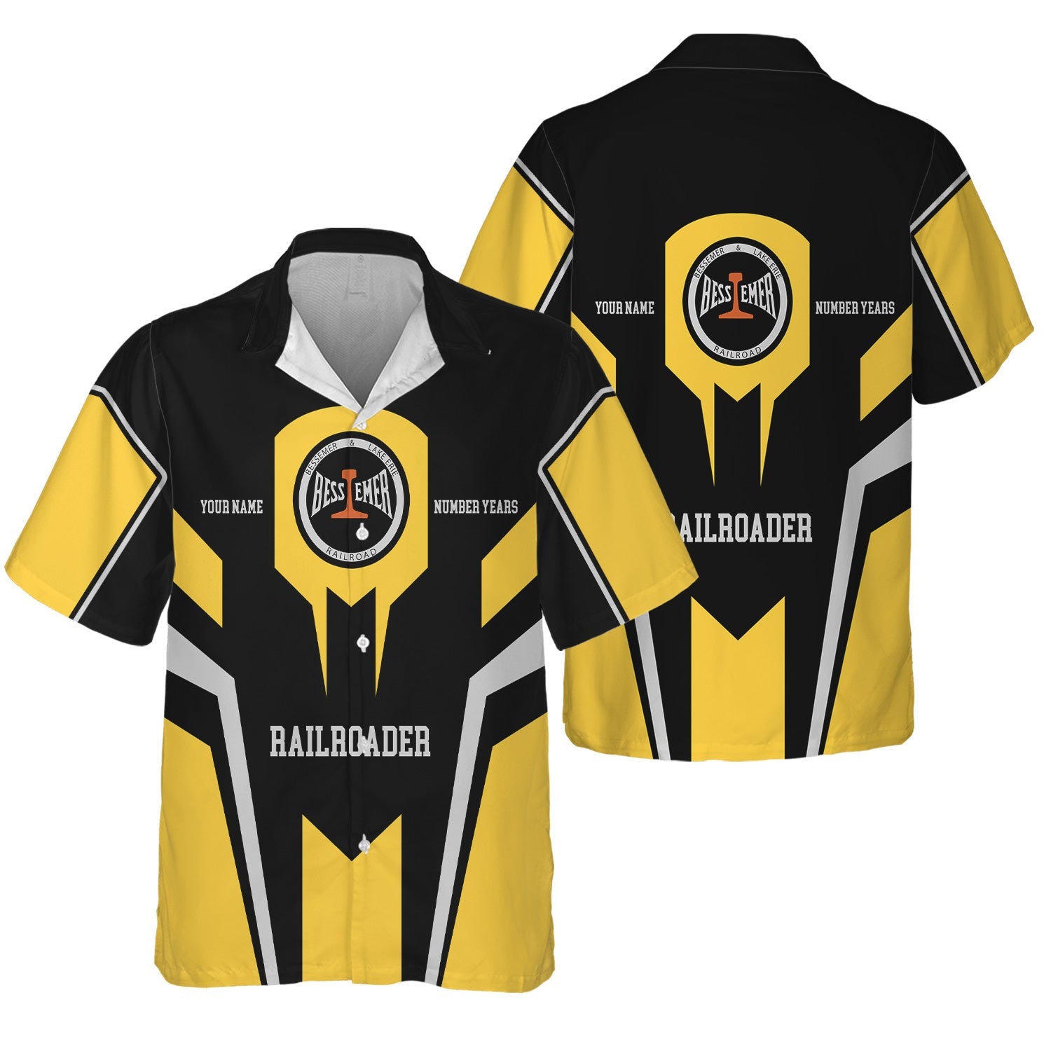 Railspirit Personalized Bessemer And Lake Erie Railroad Hawaiian Shirt Custom Year Railroader Shirt Gift Idea For Train Lover