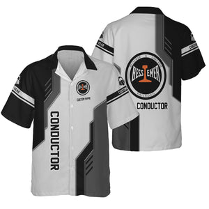 Railspirit Personalized Bessemer And Lake Erie Railroad Hawaiian Shirt Unique Railway Style with Custom Job Train Shirt