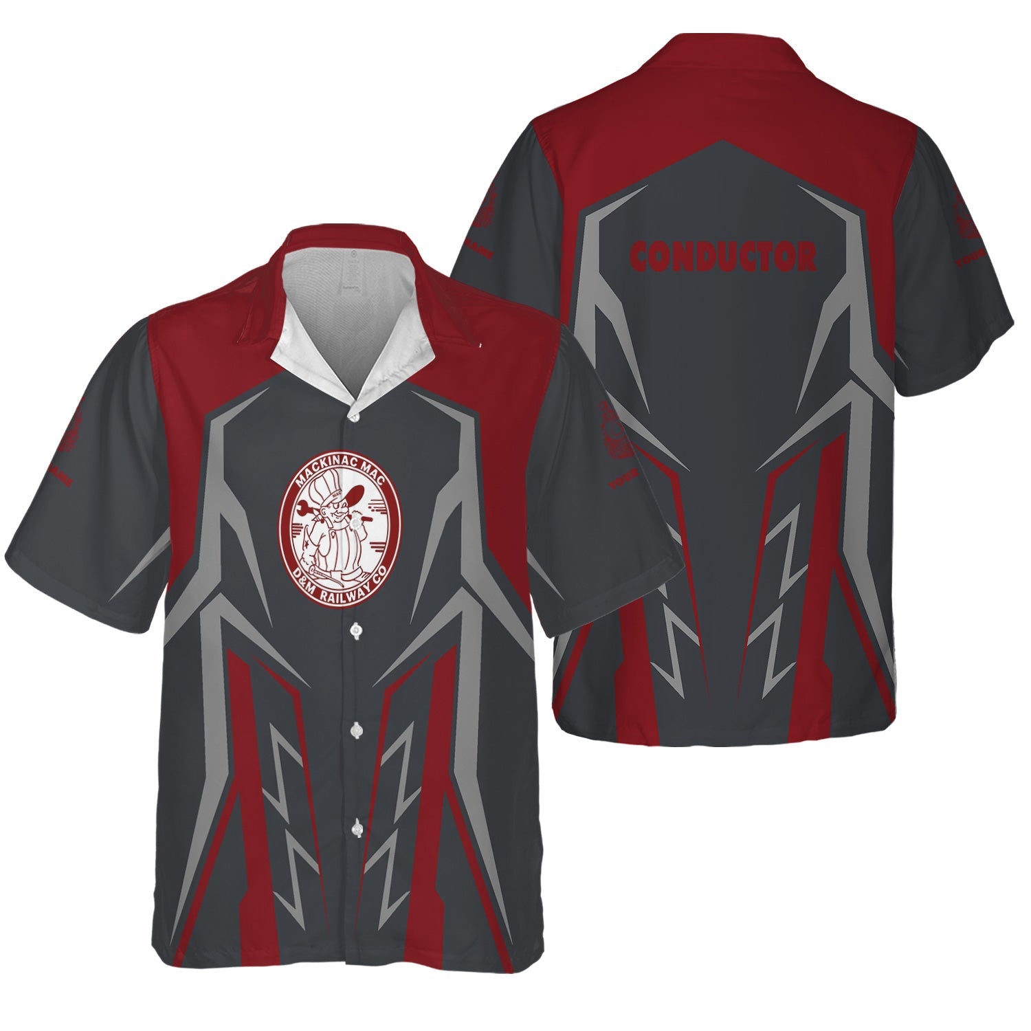 Railspirit Personalized Detroit & Mackinac Railroad Hawaiian Shirt Futuristic Design with Custom Job Train Shirt