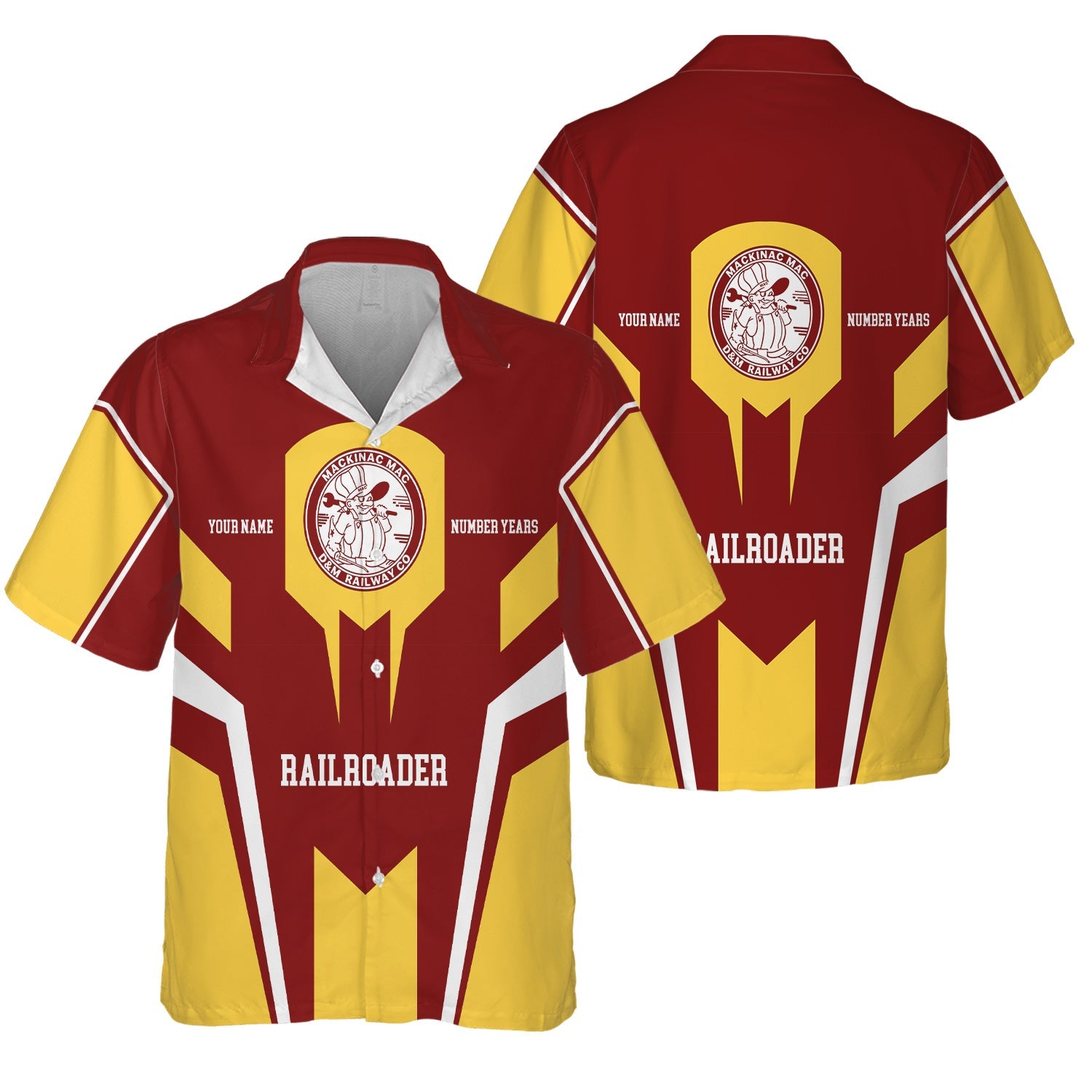 Railspirit Personalized Detroit & Mackinac Railroad Hawaiian Shirt Custom Year Railroader Shirt Gift Idea For Train Lover