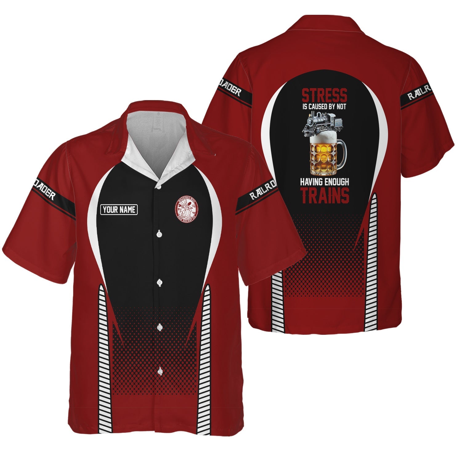 Railspirit Personalized Detroit & Mackinac Railroad Hawaiian Shirt Stress Is Caused By Not Having Enough Trains Shirt All Over Print