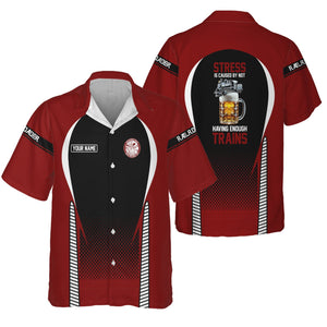 Railspirit Personalized Detroit & Mackinac Railroad Hawaiian Shirt Stress Is Caused By Not Having Enough Trains Shirt All Over Print
