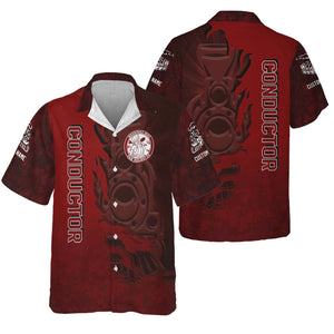 Railspirit Personalized Detroit & Mackinac Railroad Hawaiian Shirt Blazing Style with Custom Position Train Shirt