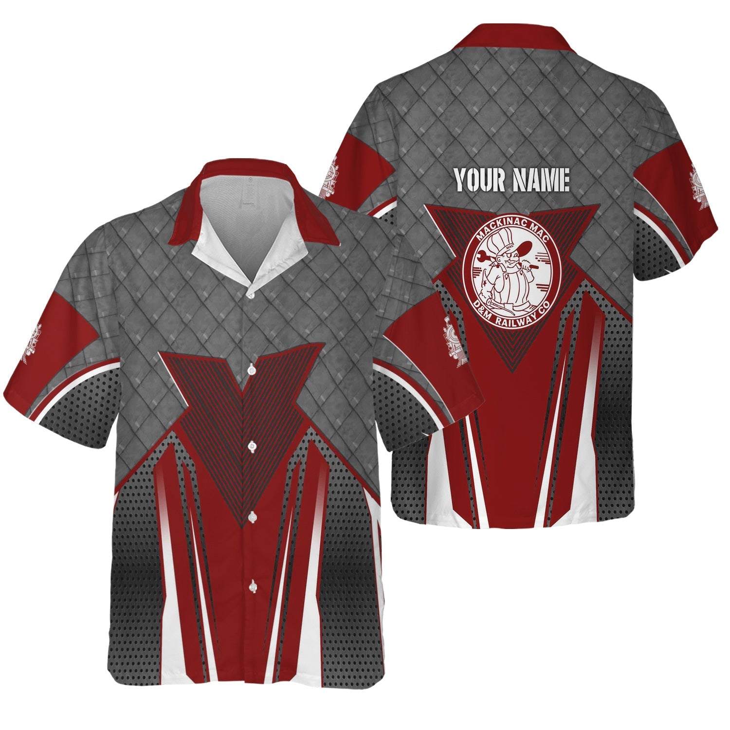 Railspirit Personalized Detroit & Mackinac Railroad Hawaiian Shirt Rugged Steel Vibes Train Shirt All Over Print