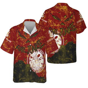 Railspirit Personalized Detroit & Mackinac Railroad Hawaiian Shirt Torn Graphic Style Train Shirt For Rail Junkie
