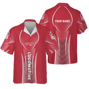 Railspirit Personalized Canadian Pacific Kansas City Hawaiian Shirt Striking Line Style CPKC Train Shirt For Locomotive Lovers