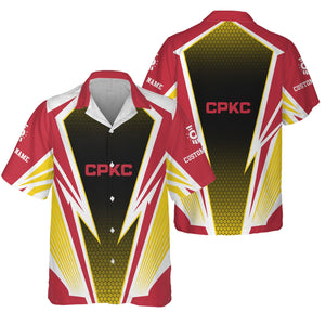 Railspirit Personalized Canadian Pacific Kansas City Hawaiian Shirt Lightning Graphic Style CPKC Shirt Gift Idea For Train Lover