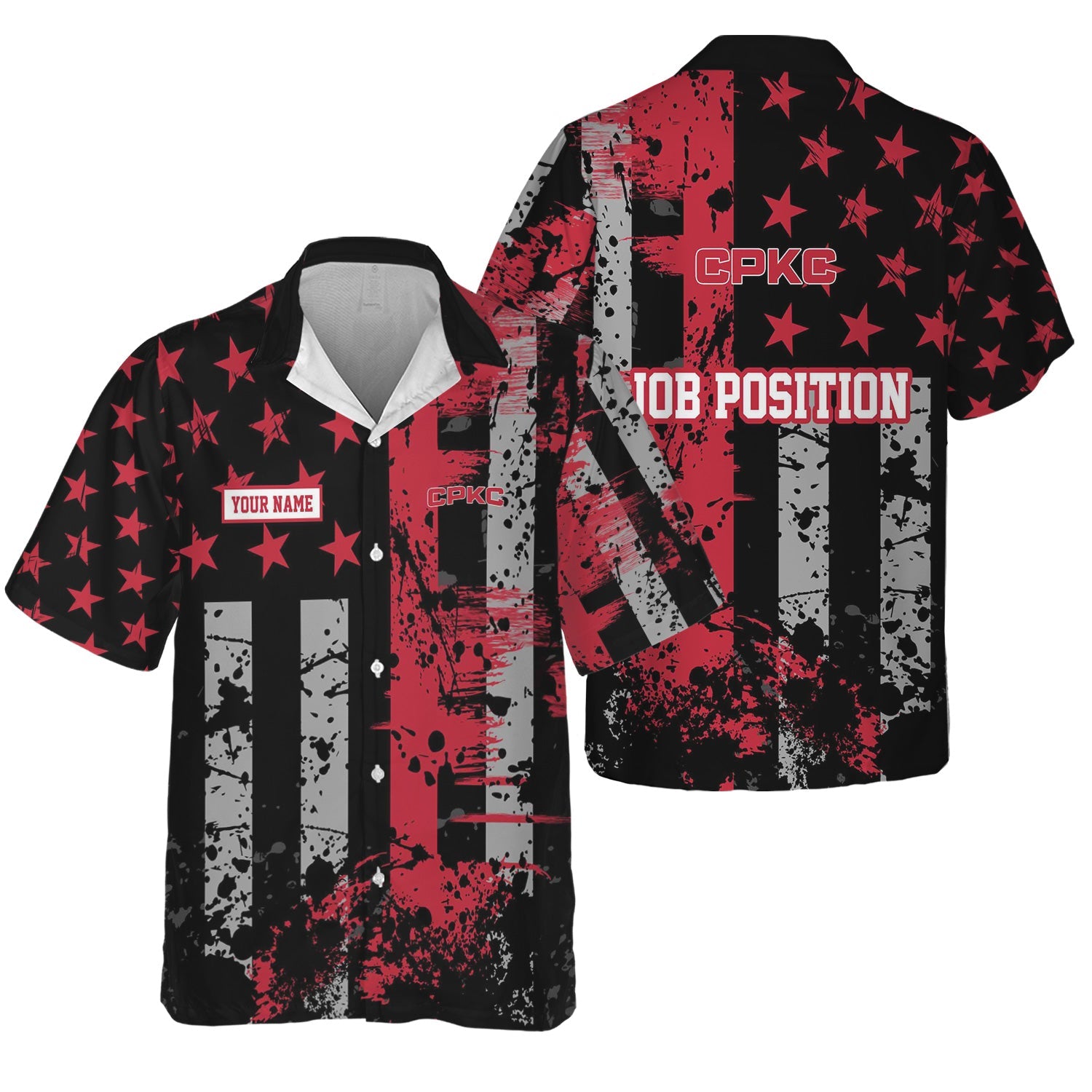 Railspirit Personalized Canadian Pacific Kansas City Hawaiian Shirt Artistic Paint American Flag Style CPKC Train Shirt