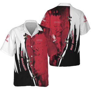 Railspirit Personalized Canadian Pacific Kansas City Hawaiian Shirt Retro Stitches Design with Custom Position CPKC Train Shirt