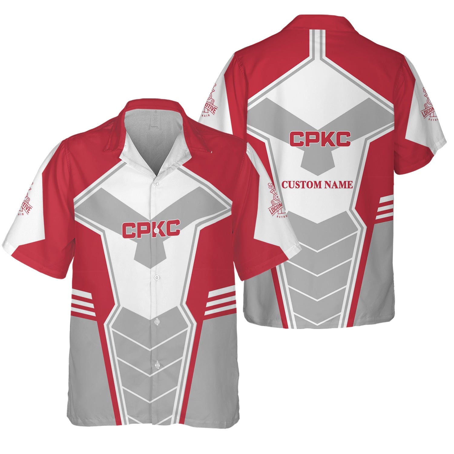 Railspirit Personalized Canadian Pacific Kansas City Hawaiian Shirt Engine-Inspired Style CPKC Train Shirt for Railroad Fanatic