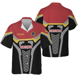 Railspirit Personalized Florida East Coast Railway Hawaiian Shirt Track-Inspired with Custom Job Position Train Shirt