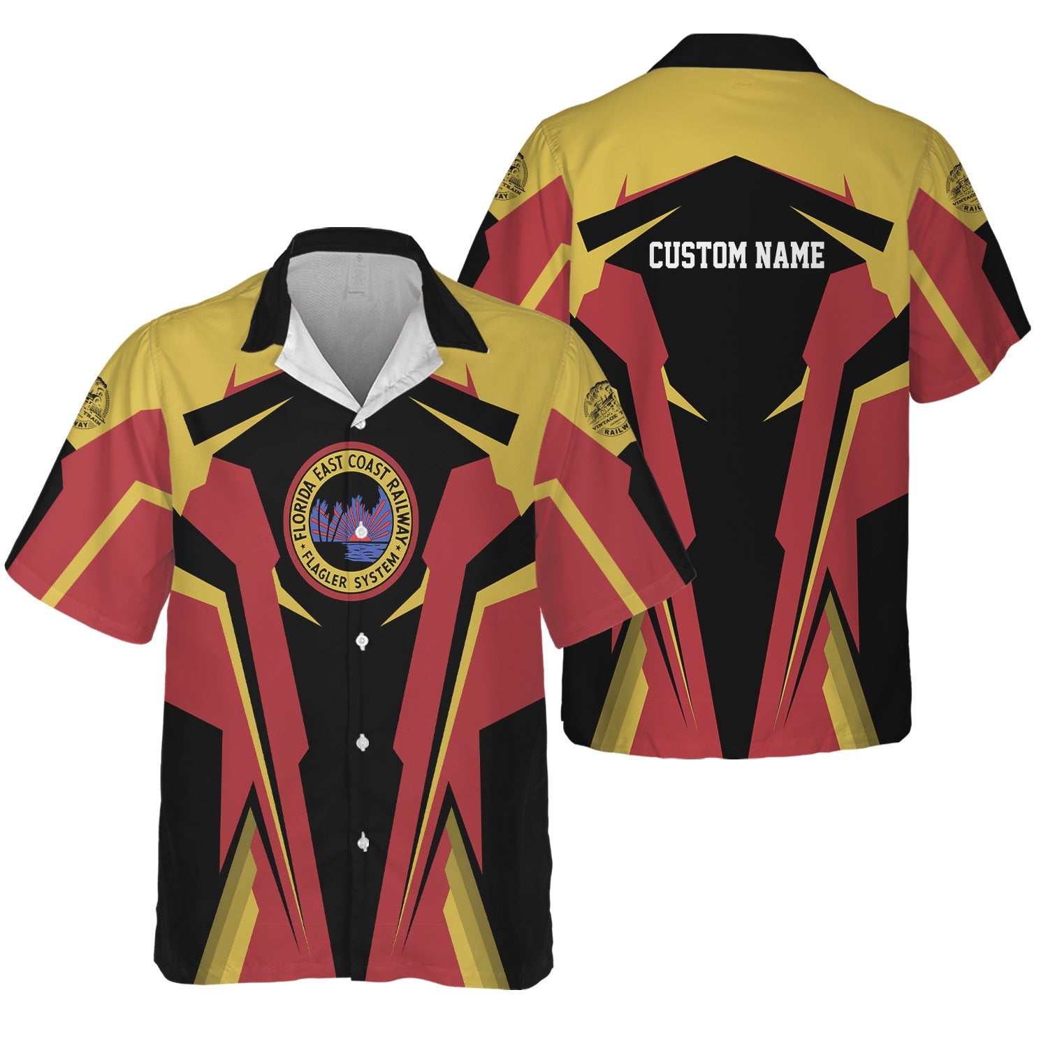 Railspirit Personalized Florida East Coast Railway Hawaiian Shirt Strong Line Style Train Unisex Shirt All Over Print