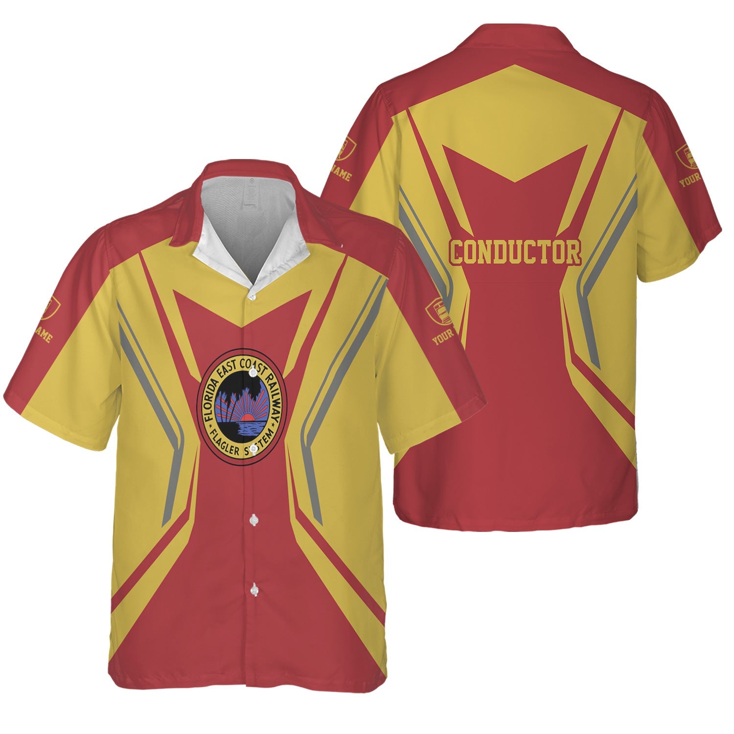 Railspirit Personalized Florida East Coast Railway Hawaiian Shirt Unique Style with Custom Job Train Shirt