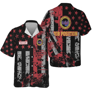 Railspirit Personalized Florida East Coast Railway Hawaiian Shirt Artistic Paint American Flag Style Train Shirt