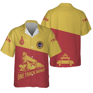 Railspirit Personalized Florida East Coast Railway Hawaiian Shirt One Track Mind Unisex Train Shirt Gift Idea For Train Lover