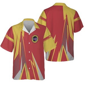 Railspirit Personalized Florida East Coast Railway Hawaiian Shirt Lightning-Inspired Railway Style Shirt For Train Lovers