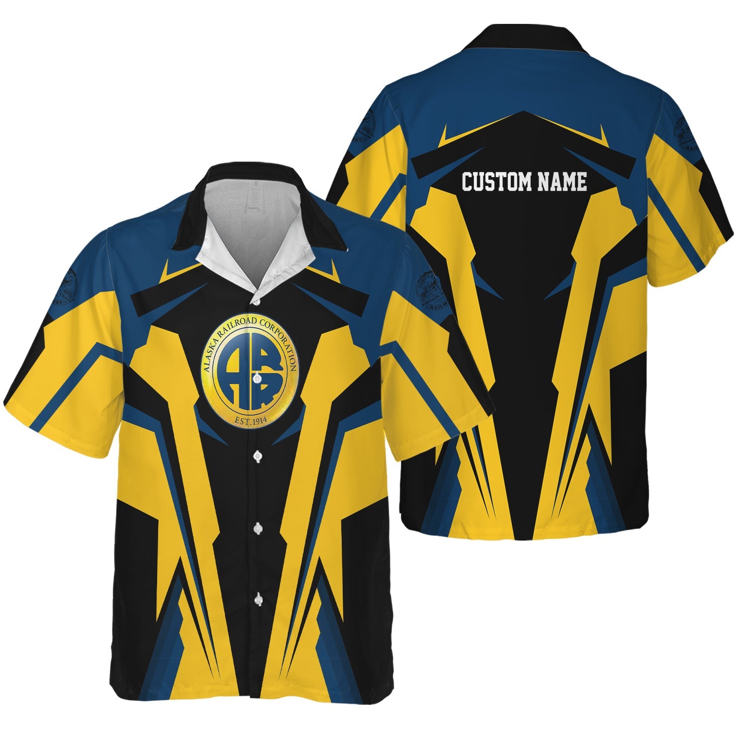 Railspirit Personalized Alaska Railroad Hawaiian Shirt Strong Line Style Train Unisex Shirt All Over Print