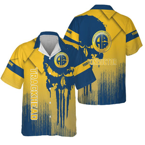Railspirit Personalized Alaska Railroad Hawaiian Shirt Skull Design with Custom Job Train Shirt for Trackhead Crew