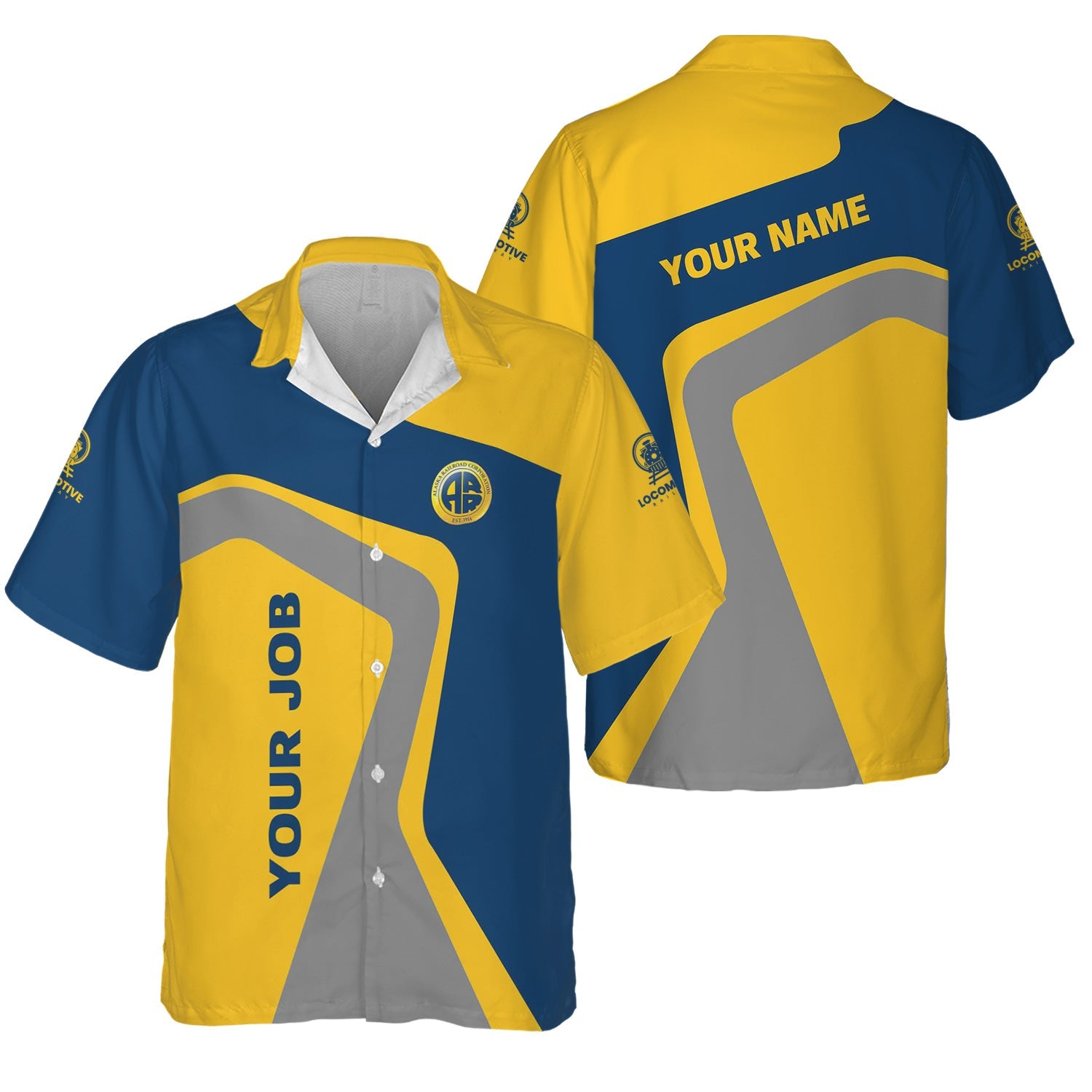 Railspirit Personalized Alaska Railroad Hawaiian Shirt Unique Design with Custom Job Position Train Shirt