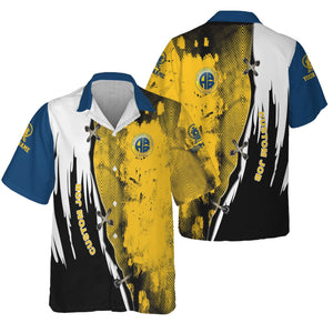 Railspirit Personalized Alaska Railroad Hawaiian Shirt Retro Stitches Design with Custom Position Train Shirt