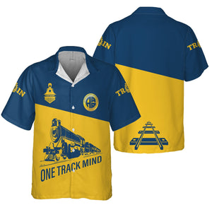 Railspirit Personalized Alaska Railroad Hawaiian Shirt One Track Mind Unisex Train Shirt Gift Idea For Train Lover