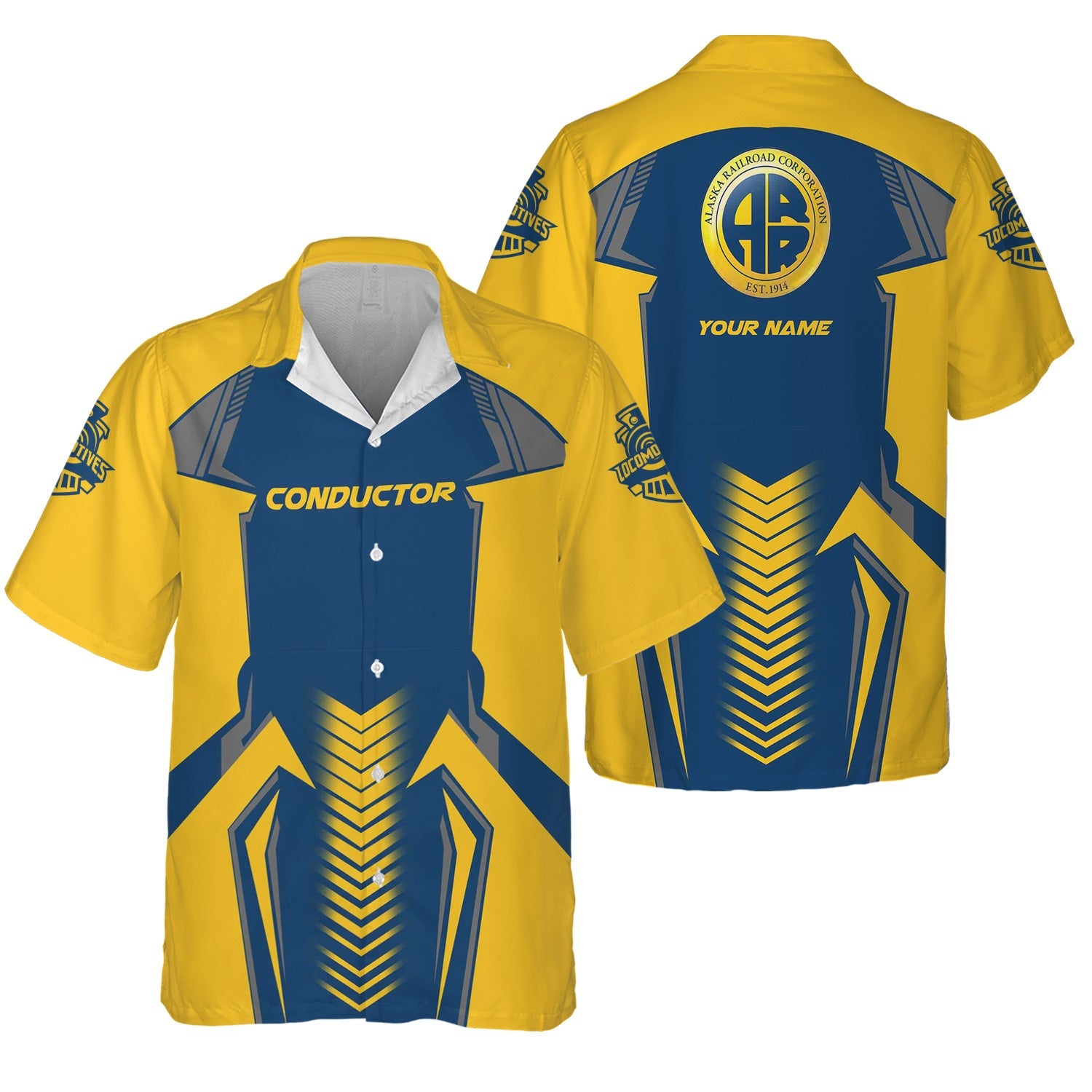 Railspirit Personalized Alaska Railroad Hawaiian Shirt Standout Style with Custom Position Train Shirt