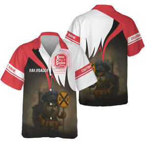 Railspirit Personalized Kansas City Southern Hawaiian Shirt Angry Train Hawaiian Shirt Gift Idea For Train Lover