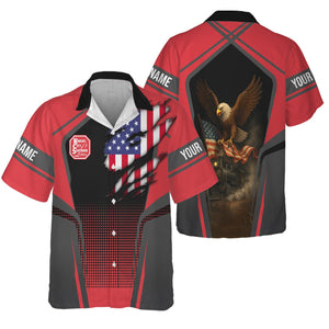 Railspirit Personalized Kansas City Southern Hawaiian Shirt American Eagle Vintage Train Shirt