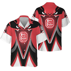 Railspirit Personalized Kansas City Southern Hawaiian Shirt Vibrant Graphic Pattern Shirt For Train Enthusiasts