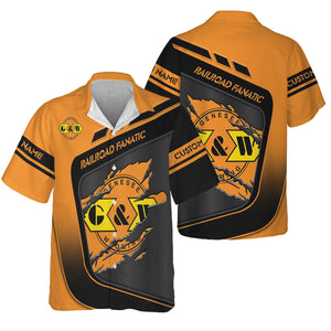 Railspirit Personalized Genesee & Wyoming Inc. Railroad Hawaiian Shirt Ripped Texture Style Train Shirt For Railroad Fanatic