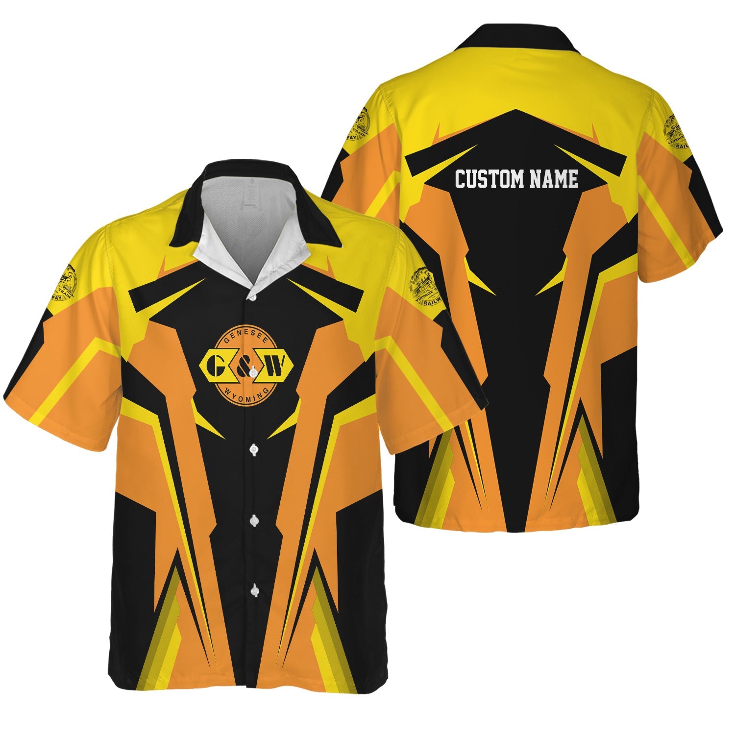 Railspirit Personalized Genesee & Wyoming Inc. Railroad Hawaiian Shirt Strong Line Style Train Unisex Shirt All Over Print