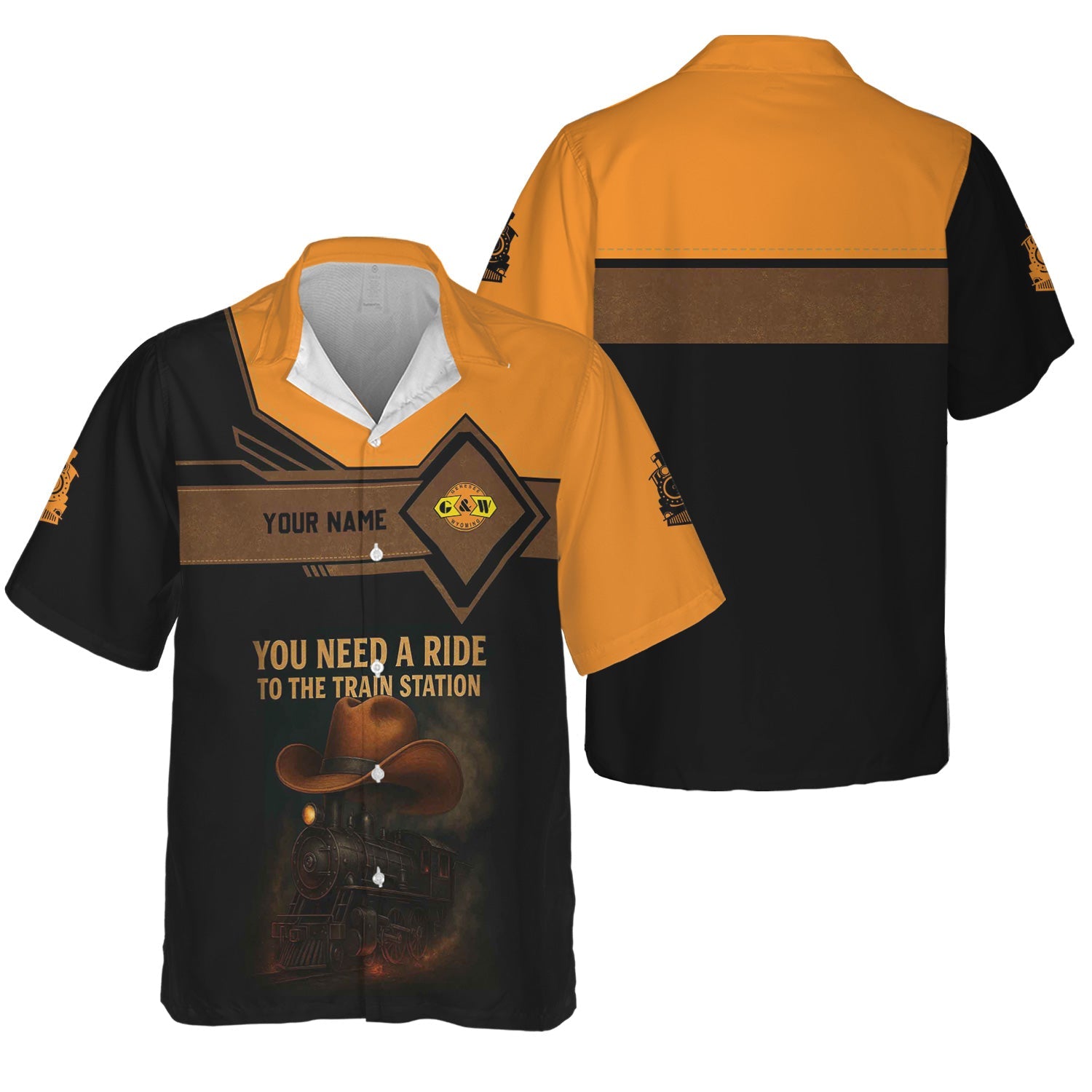 Railspirit Personalized Genesee & Wyoming Inc. Railroad Hawaiian Shirt You Need A Ride To The Train Station Shirt For Train Lovers