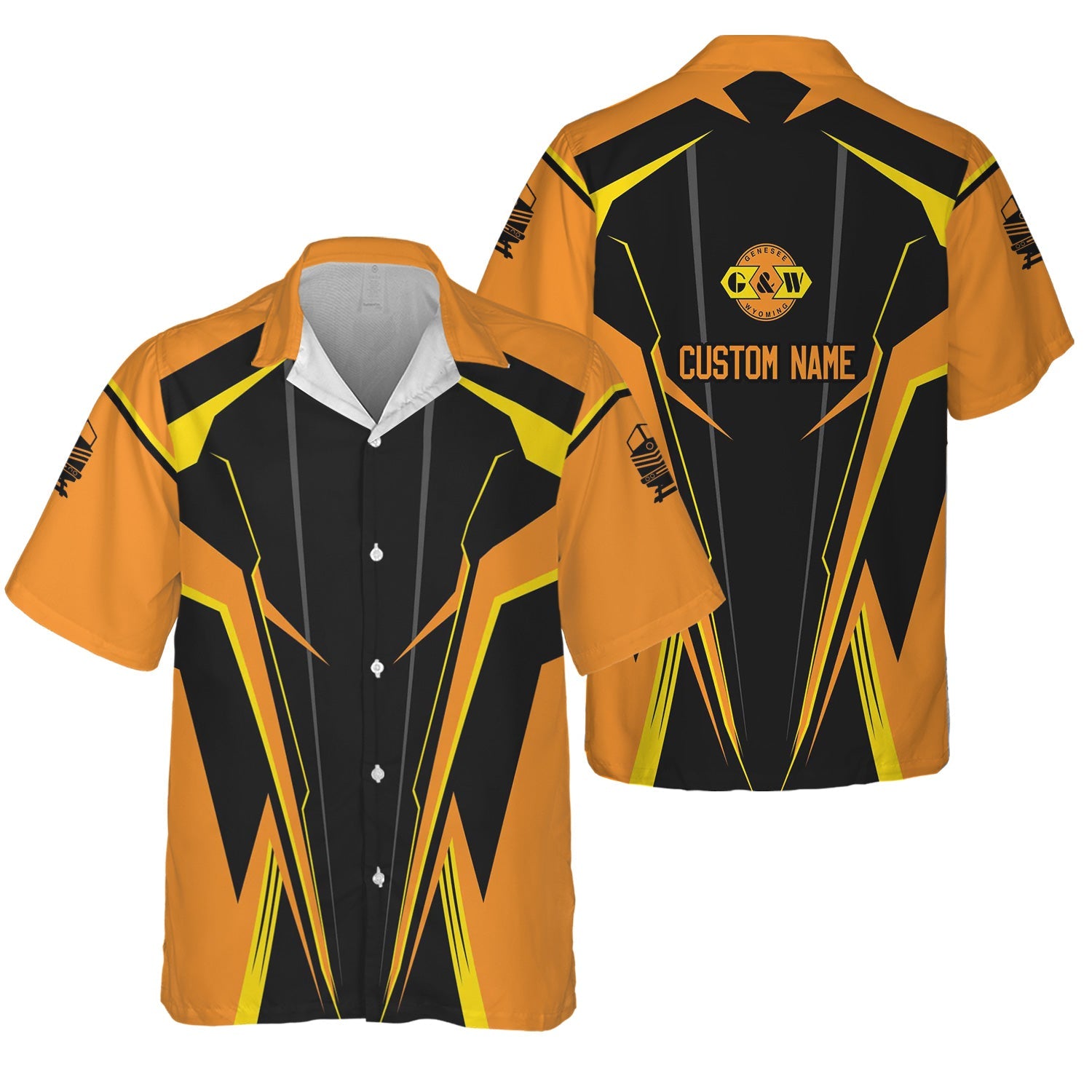 Railspirit Personalized Genesee & Wyoming Inc. Railroad Hawaiian Shirt Lightning-Edge Design Train Shirt For Railroad Lovers