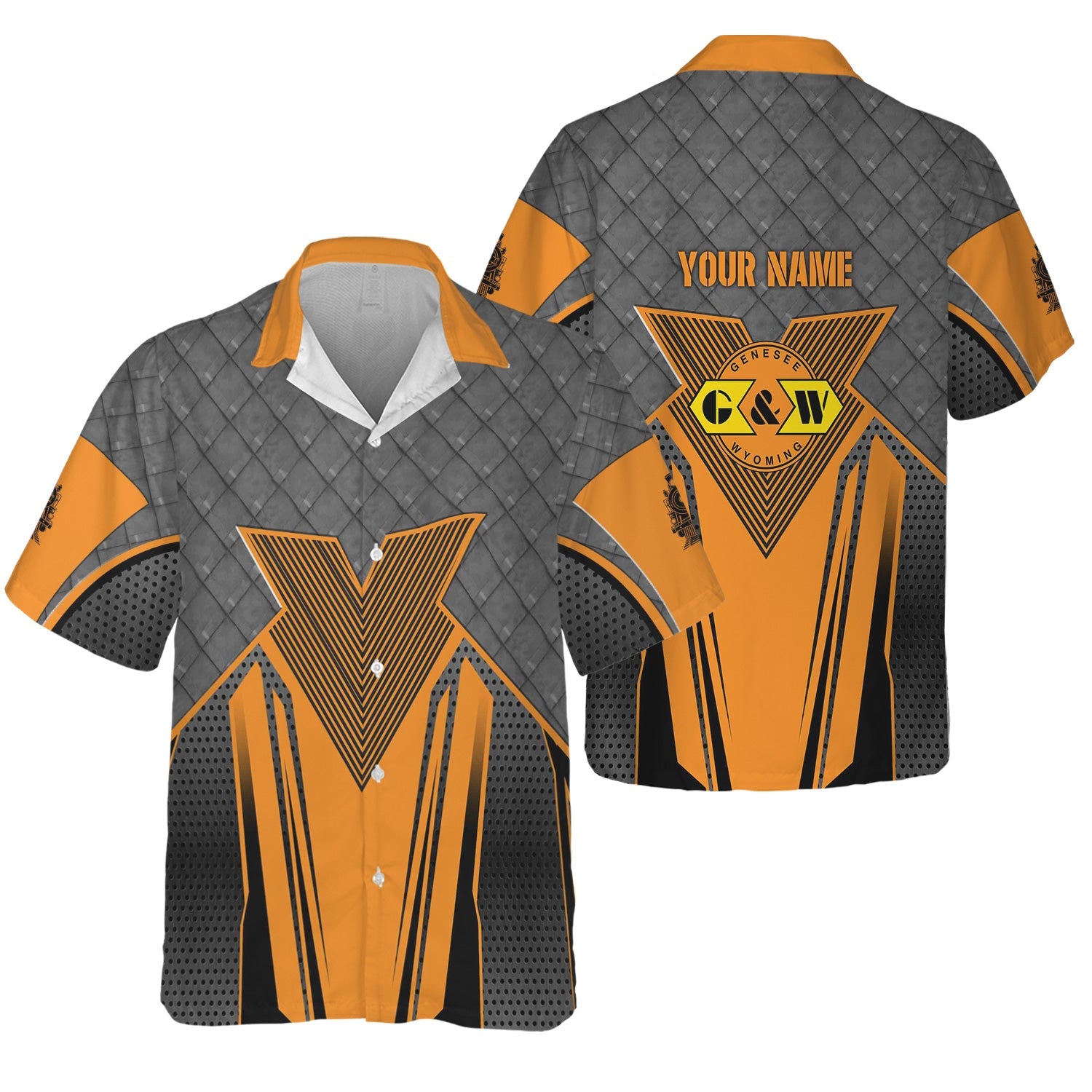 Railspirit Personalized Genesee & Wyoming Inc. Railroad Hawaiian Shirt Rugged Steel Vibes Train Shirt All Over Print