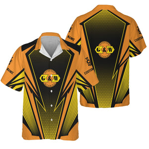 Railspirit Personalized Genesee & Wyoming Inc. Railroad Hawaiian Shirt Lightning Graphic Style Shirt Gift Idea For Train Lover