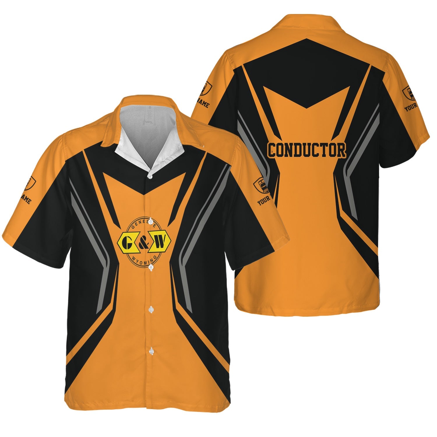 Railspirit Personalized Genesee & Wyoming Inc. Railroad Hawaiian Shirt Unique Style with Custom Job Train Shirt