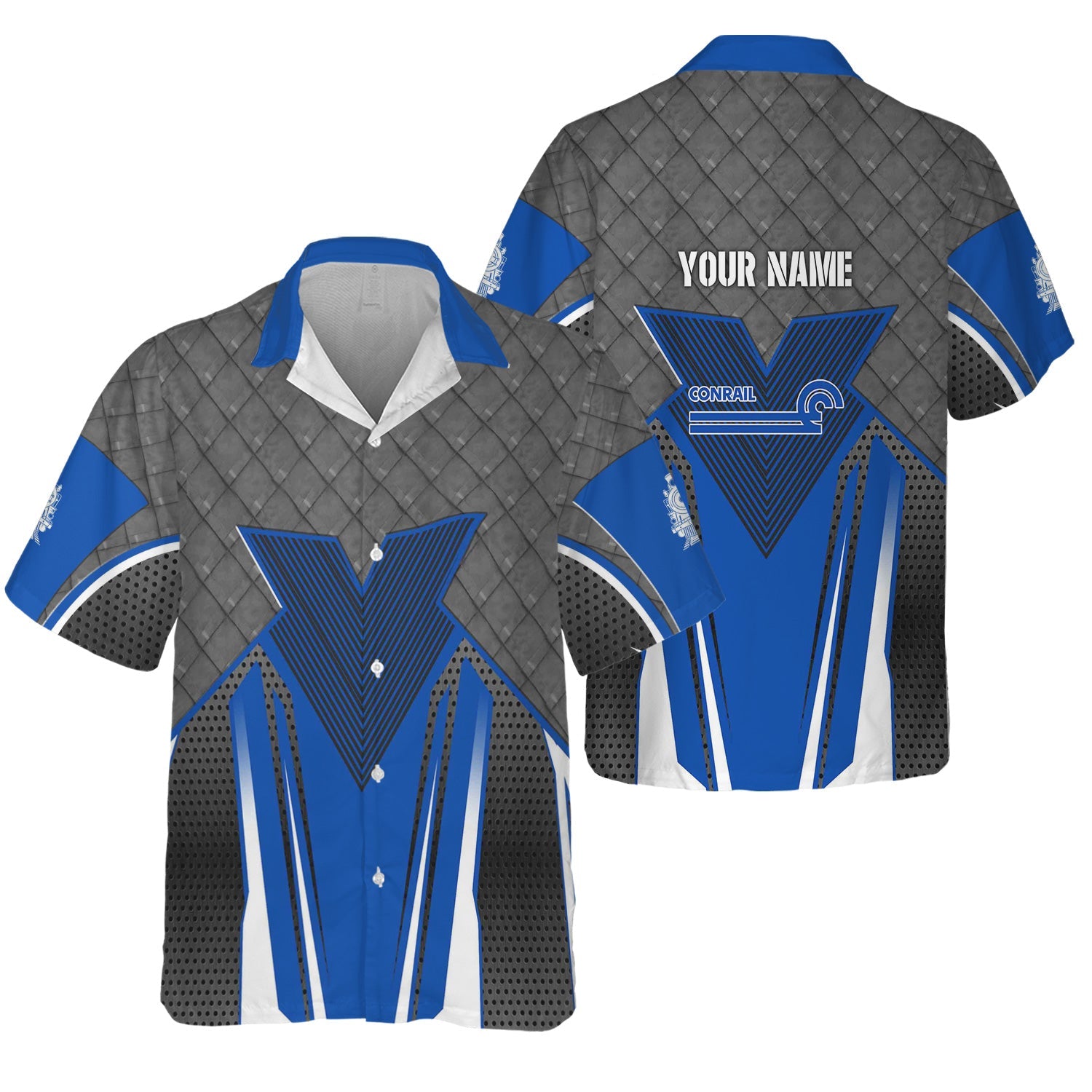 Railspirit Personalized Conrail Railroad Hawaiian Shirt Rugged Steel Vibes Train Shirt All Over Print