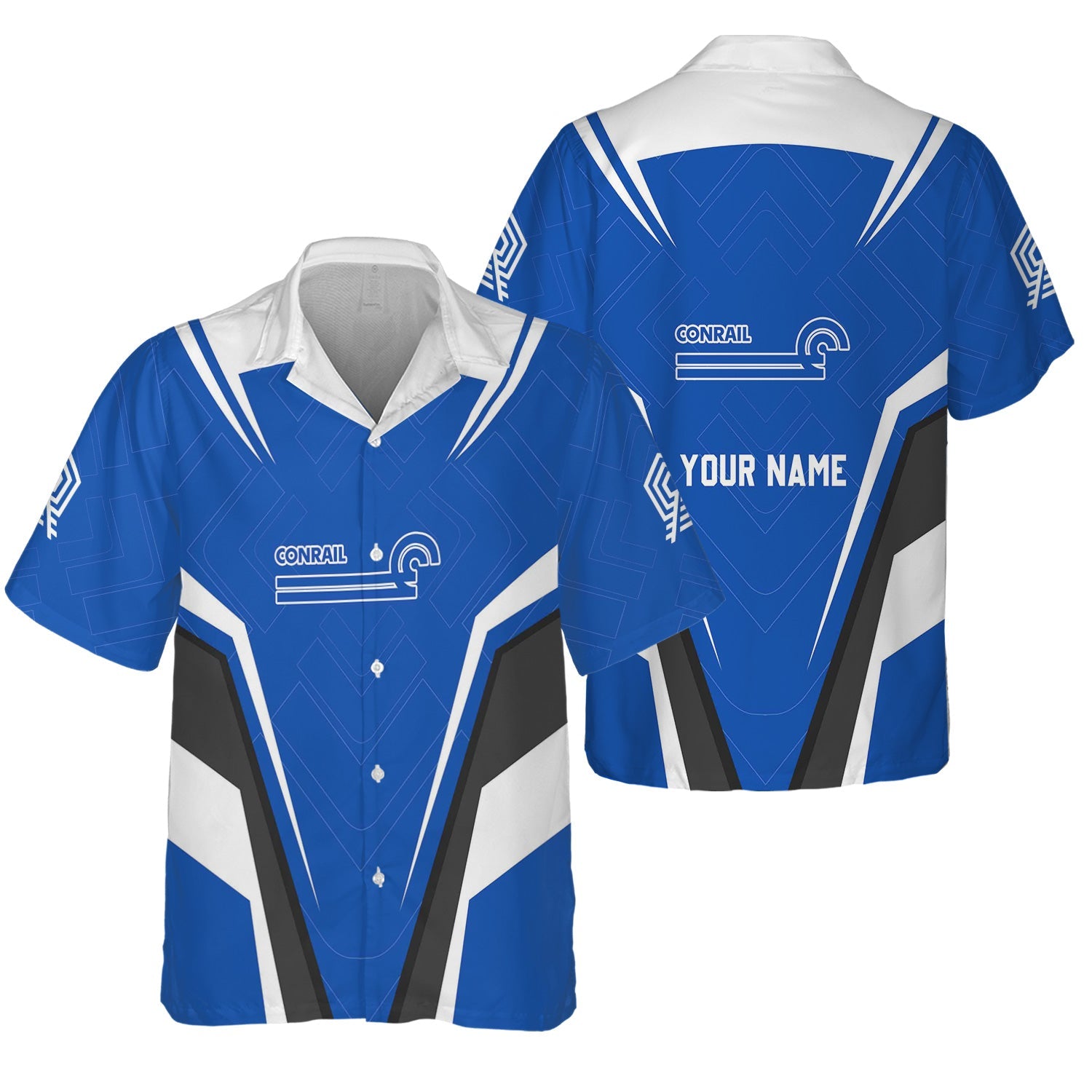 Railspirit Personalized Conrail Railroad Hawaiian Shirt Railway Inspired Apparel Train Shirt For Train Lovers