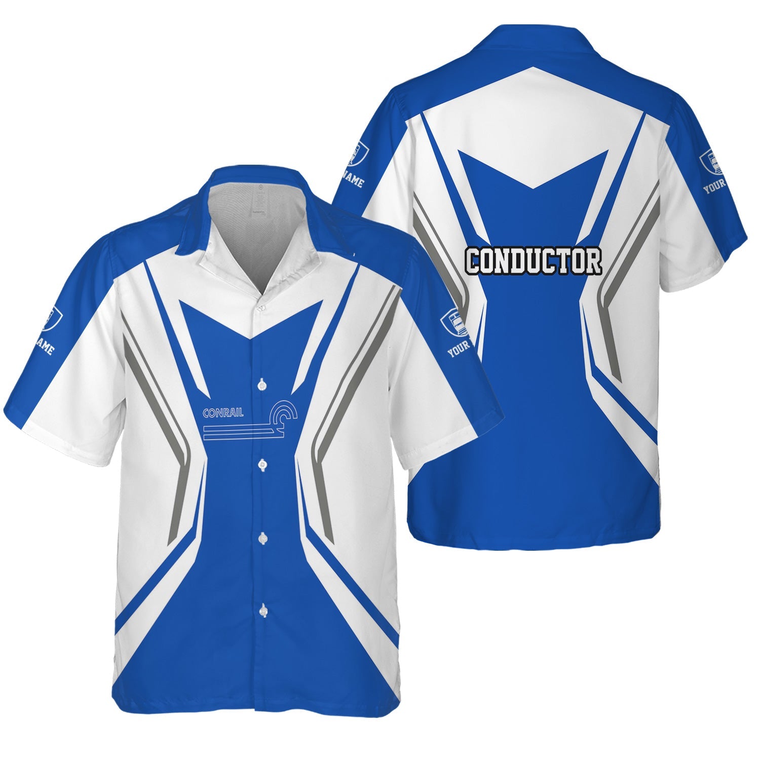 Railspirit Personalized Conrail Railroad Hawaiian Shirt Unique Style with Custom Job Train Shirt