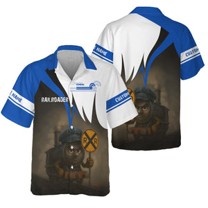 Railspirit Personalized Conrail Railroad Hawaiian Shirt Angry Train Hawaiian Shirt Gift Idea For Train Lover