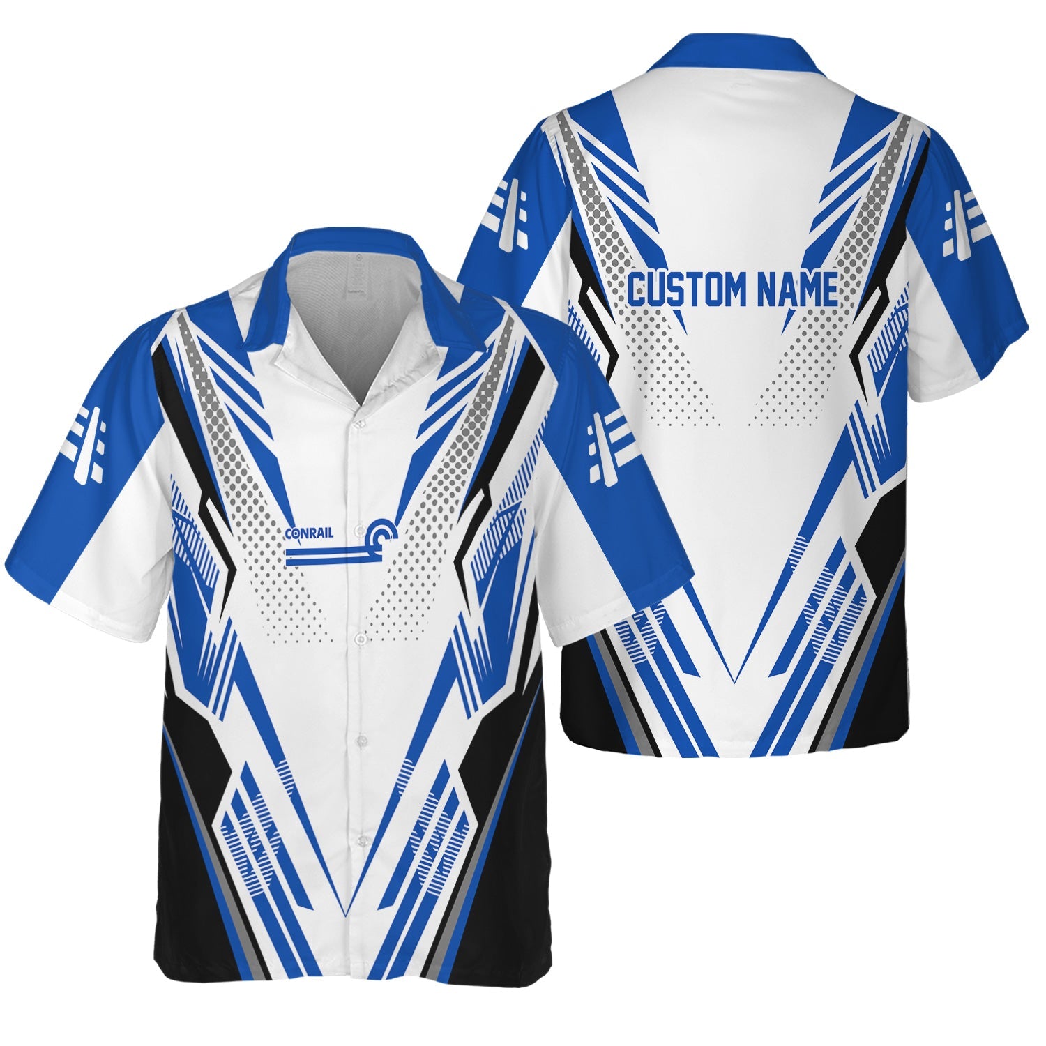 Railspirit Personalized Conrail Railroad Hawaiian Shirt Railroad Tribute Design Train Shirt for Train Lovers