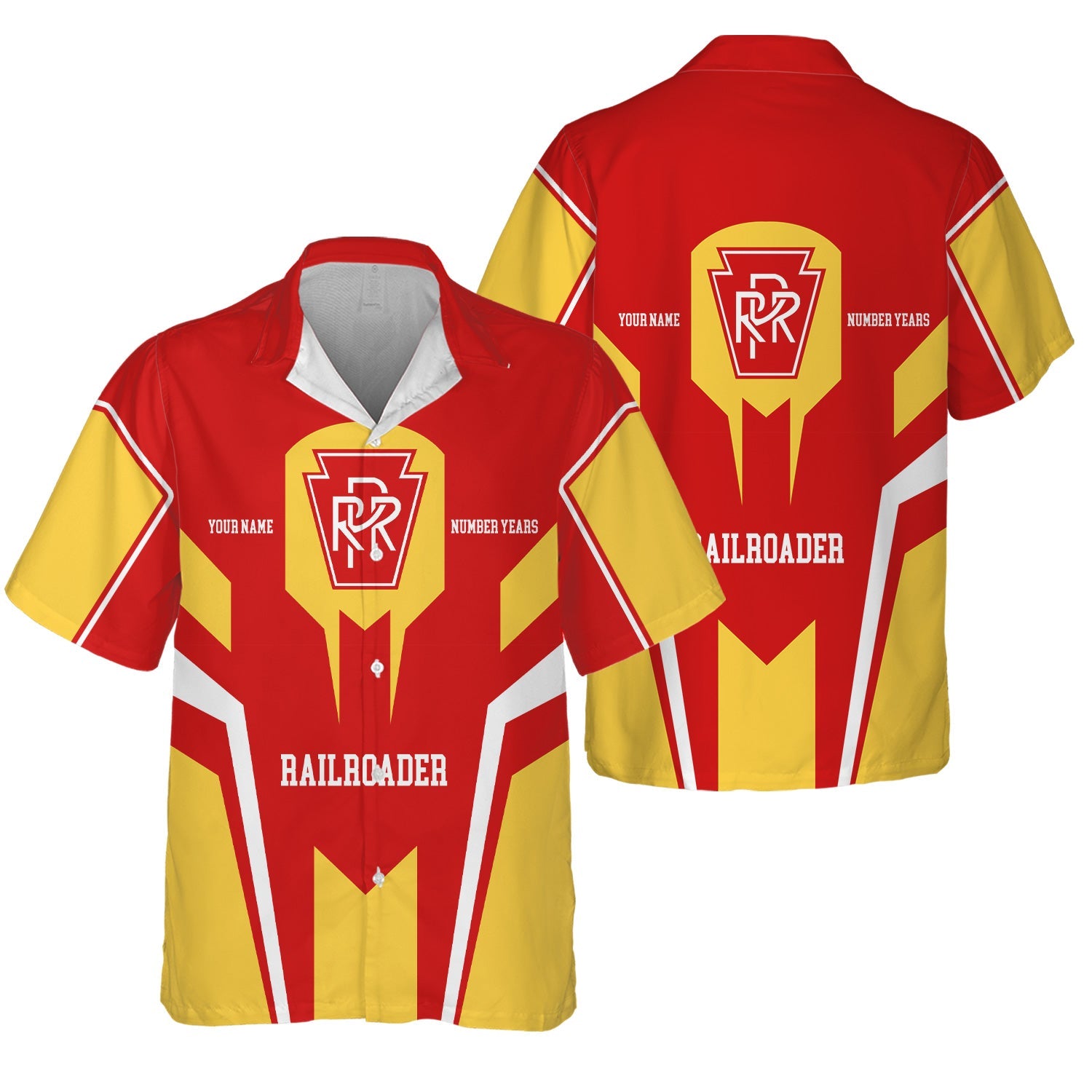 Railspirit Personalized Pennsylvania Railroad Hawaiian Shirt Custom Year Railroader Shirt Gift Idea For Train Lover