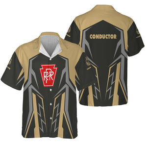 Railspirit Personalized Pennsylvania Railroad Hawaiian Shirt Futuristic Design with Custom Job Train Shirt