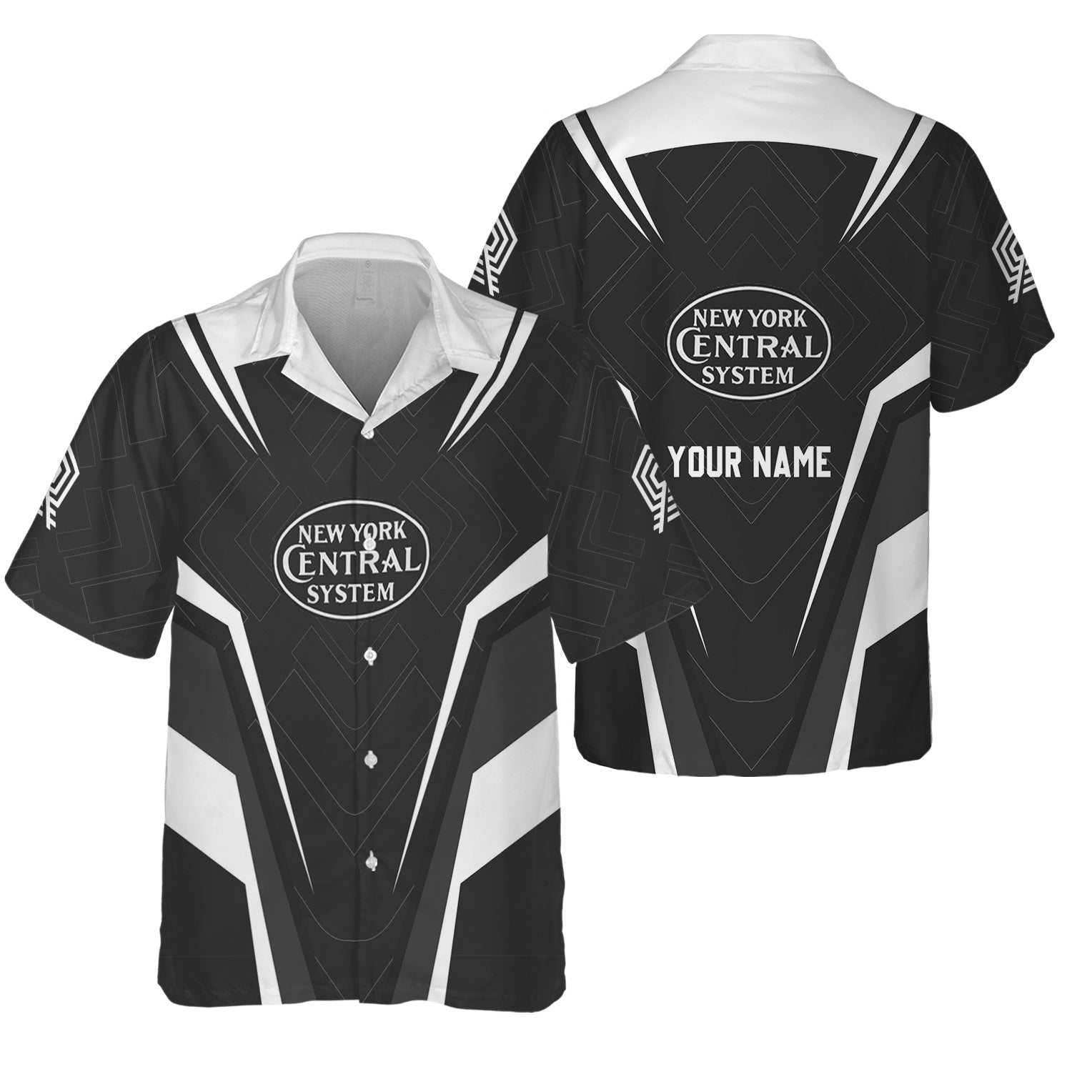 Railspirit Personalized New York Central Railroad Hawaiian Shirt Railway Inspired Apparel Train Shirt For Train Lovers